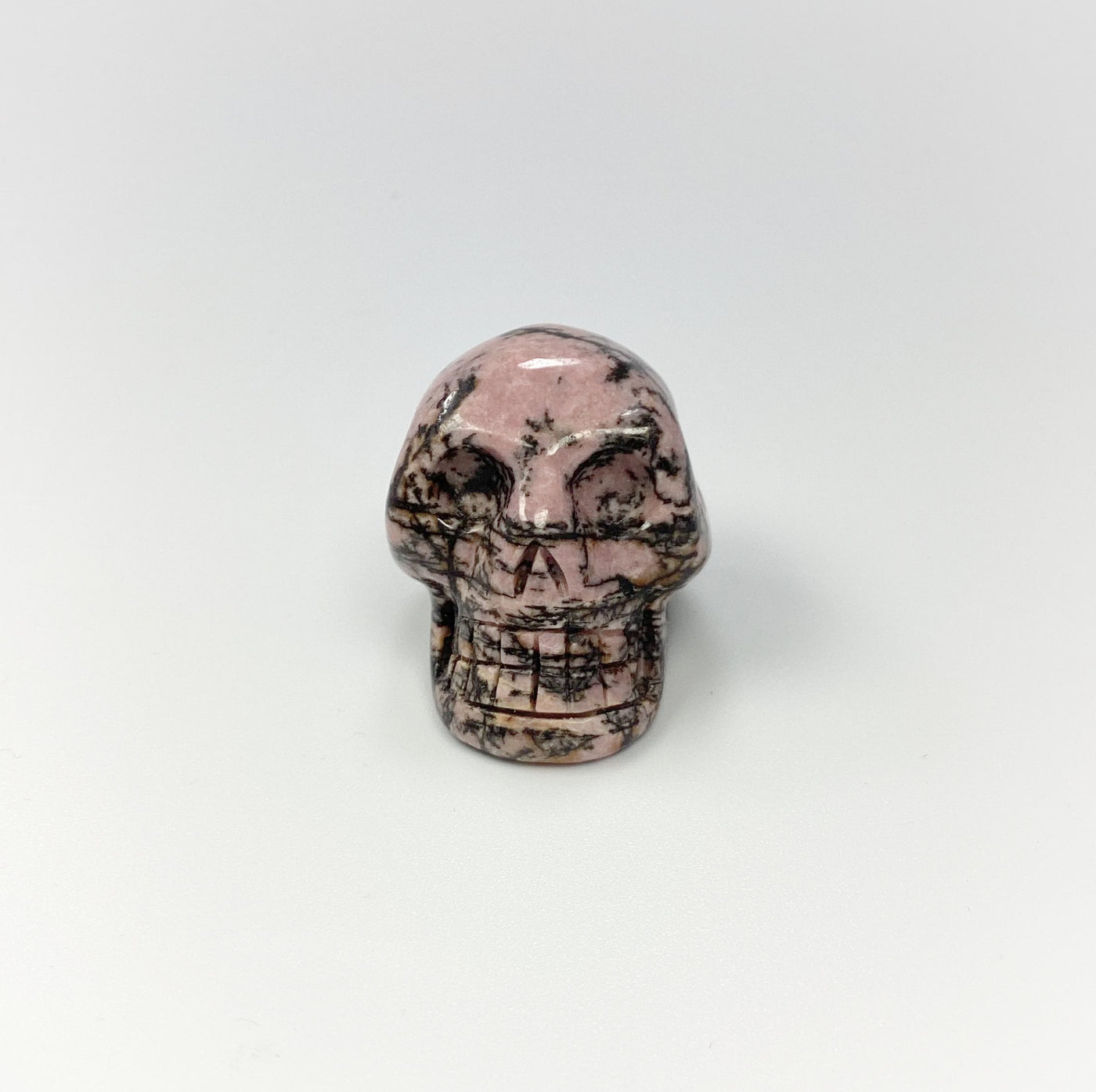 Carved Rhodonite Skull