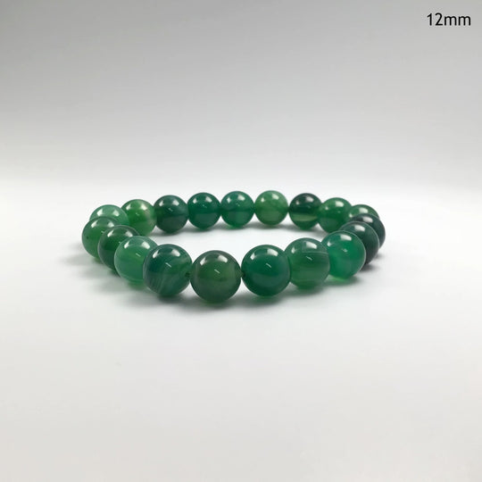 Banded Green Agate Beaded Bracelet - Rocks and Gems Canada