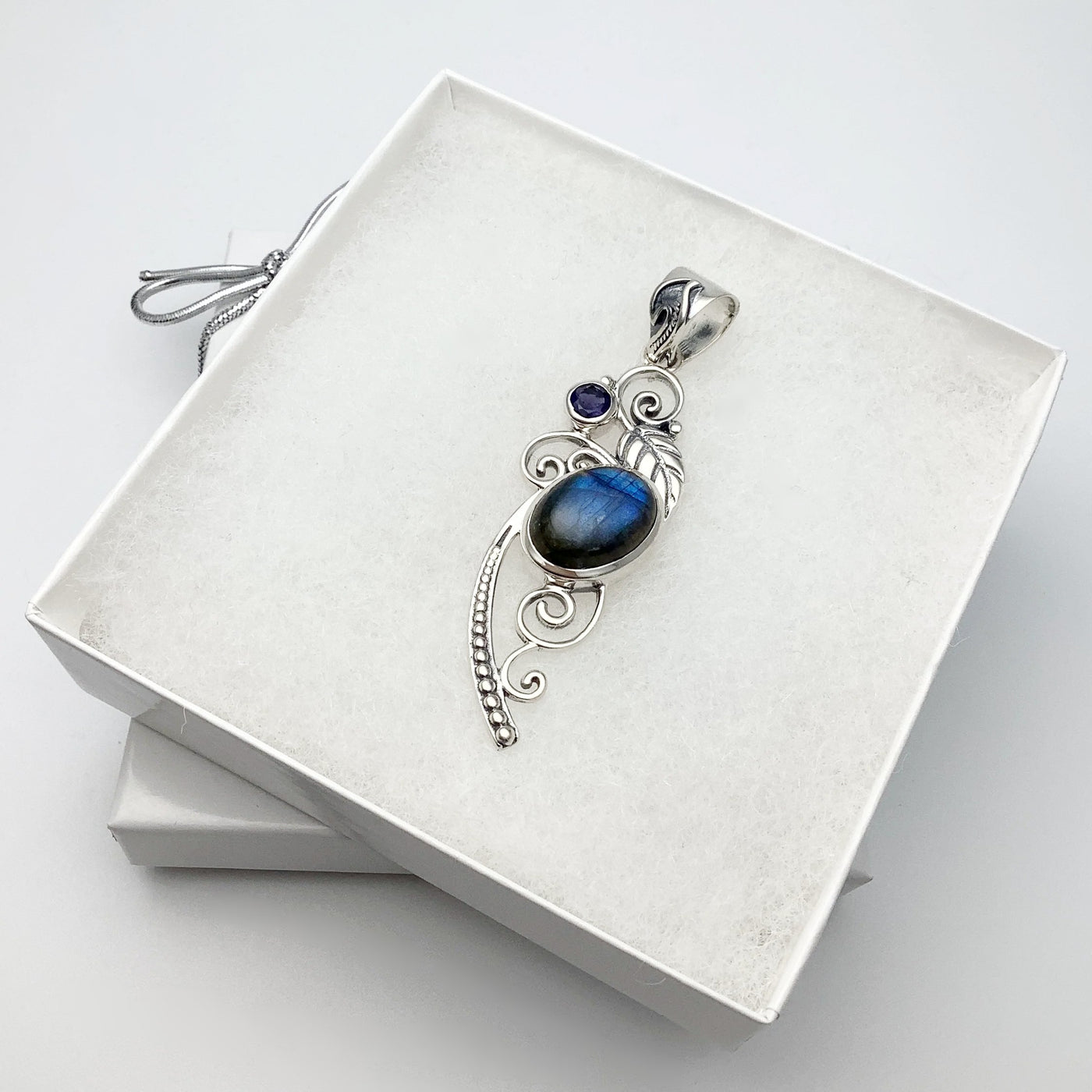 Labradorite and Iolite Pendant