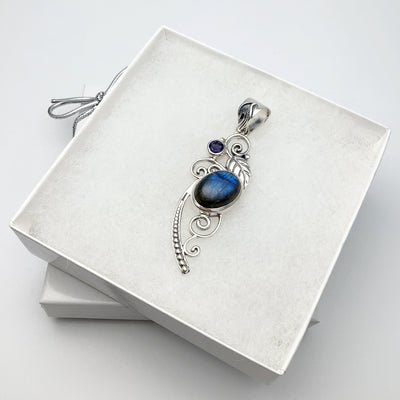 Labradorite and Iolite Pendant