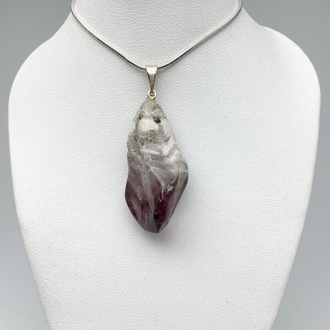Shadow Chevron Amethyst Tumbled Pendant - Rocks and Gems Canada