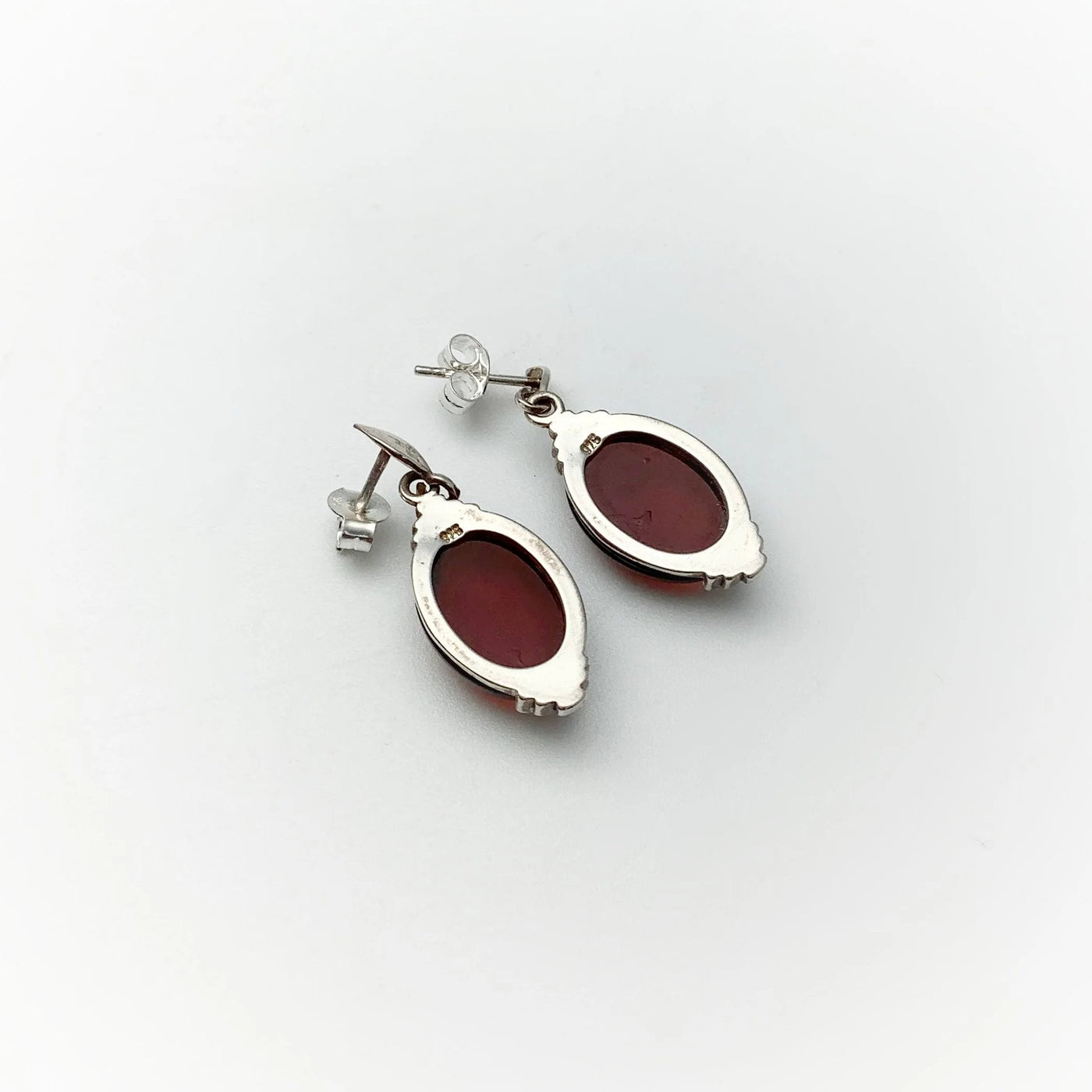 Cherry Amber Stud Earrings