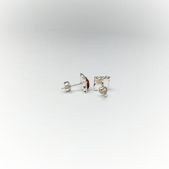 Cognac Amber Stud Earrings - Rocks and Gems Canada