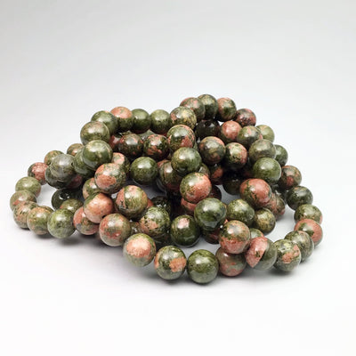 Unakite Jasper Beaded Bracelet