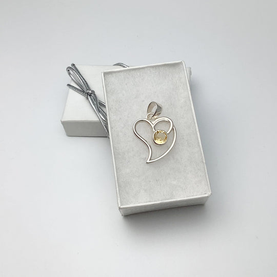 Citrine Heart Pendant - Rocks and Gems Canada