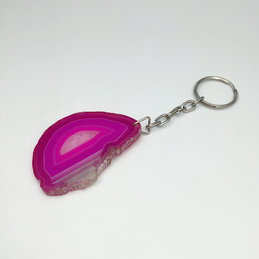 Agate Slice Keychain - Rocks and Gems Canada