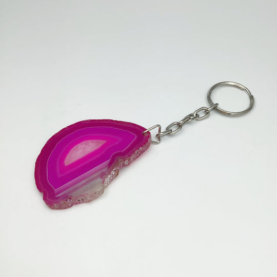 Agate Slice Keychain - Rocks and Gems Canada
