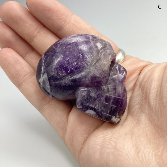 Carved Chevron Amethyst Skull - Rocks and Gems Canada