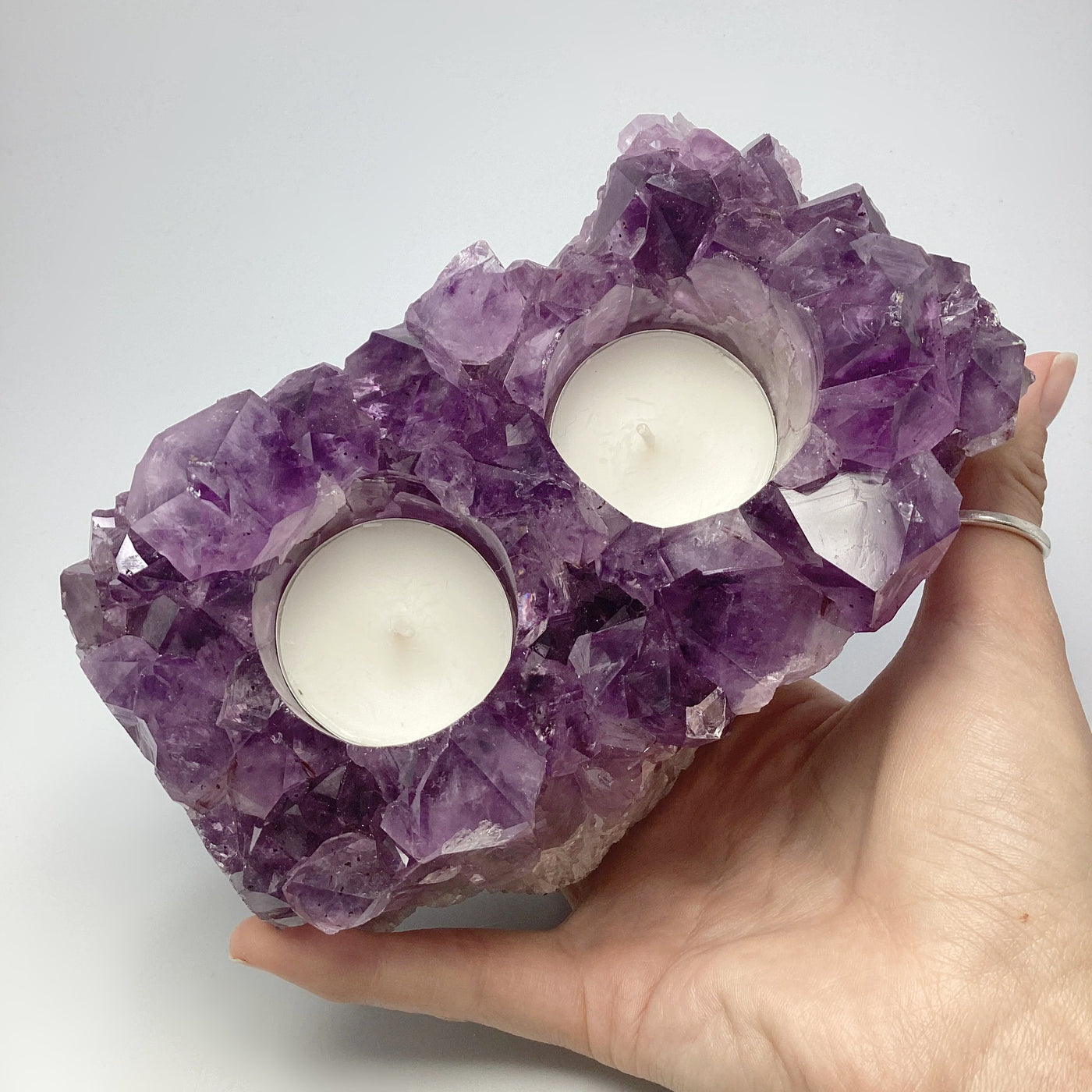 Amethyst Druze Candle Holder