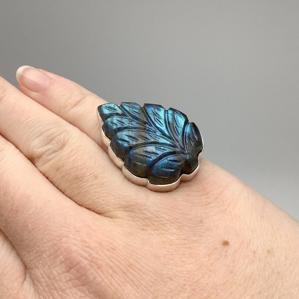 Labradorite Carved Ring - Rocks and Gems Canada