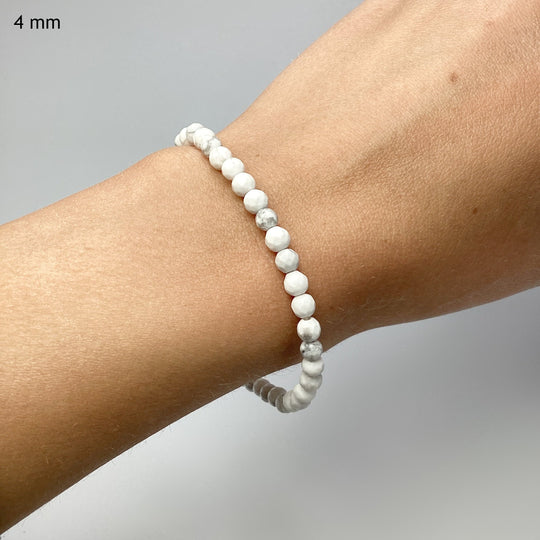 Howlite Faceted Beaded Bracelet - Rocks and Gems Canada