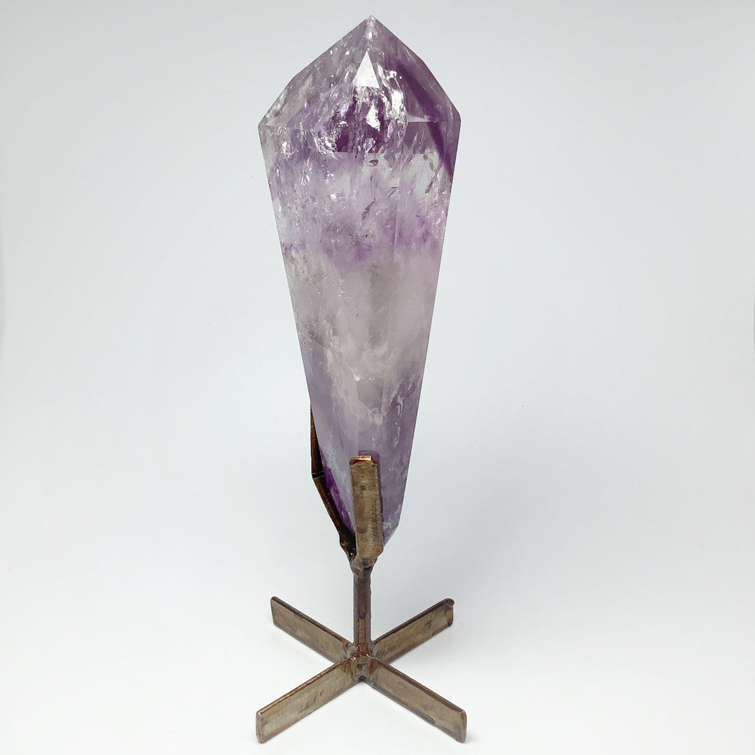 Polished Amethyst Scepter with Display Stand - Rocks and Gems Canada