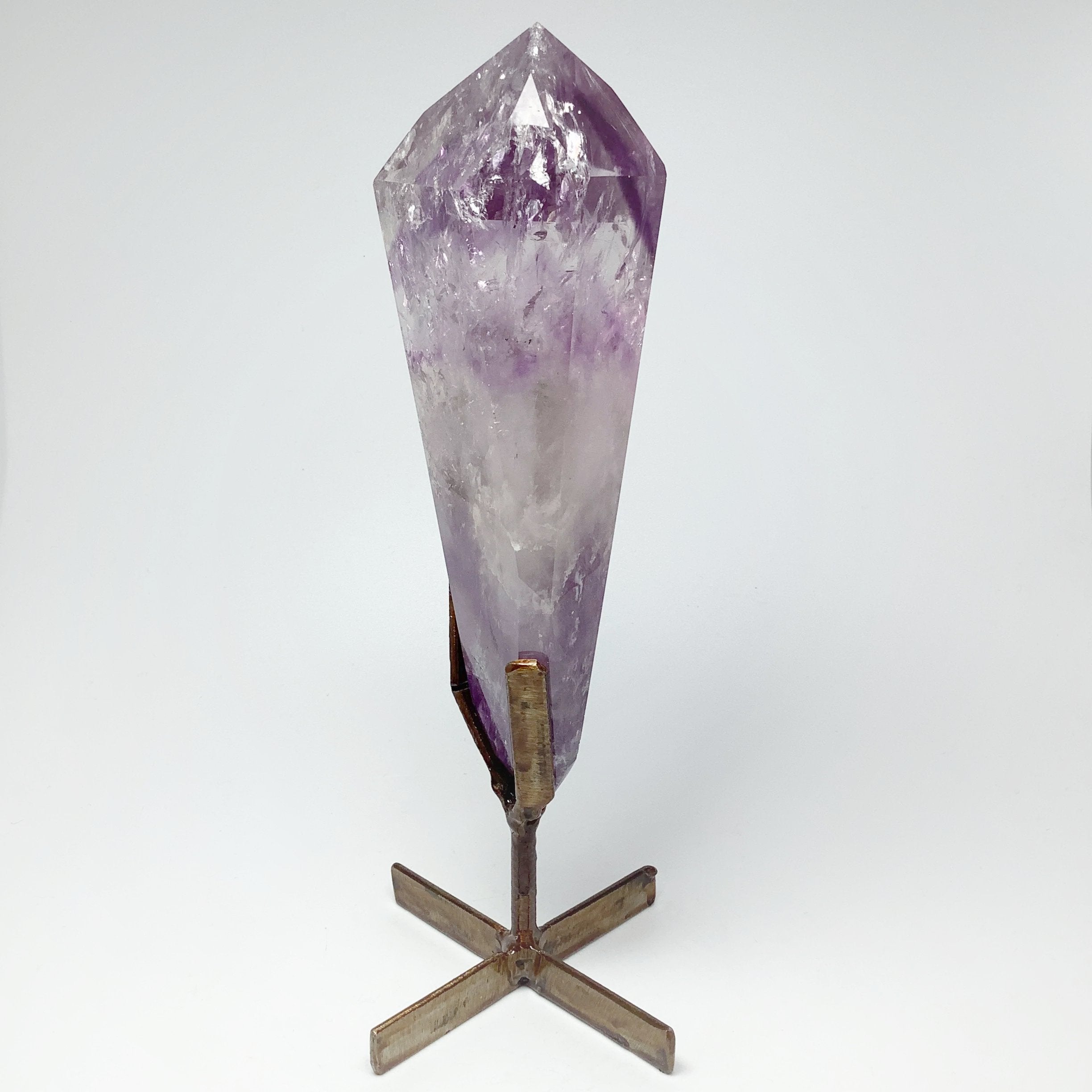 Polished Amethyst Scepter with Display Stand - Rocks and Gems Canada