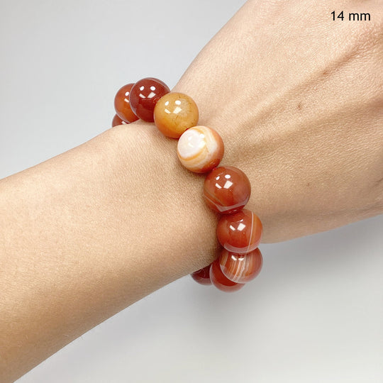 Banded Carnelian Agate Beaded Bracelet - Rocks and Gems Canada