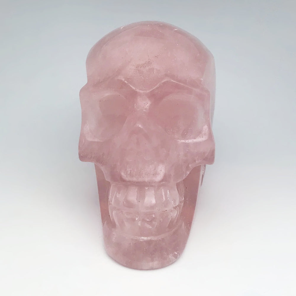 Carved Rose Quartz Skull - Rocks and Gems Canada