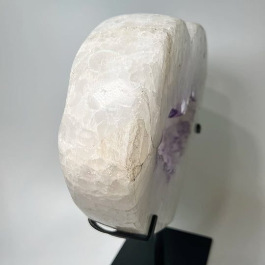 Amethyst Geode Heart Carving on Display Stand - Rocks and Gems Canada
