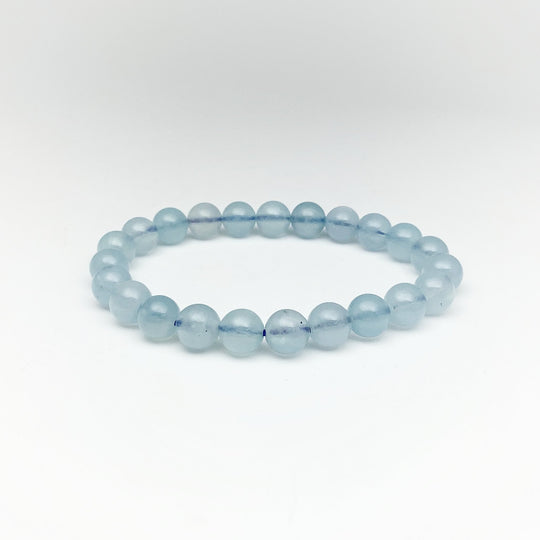 Aquamarine Beaded Bracelet - Rocks and Gems Canada