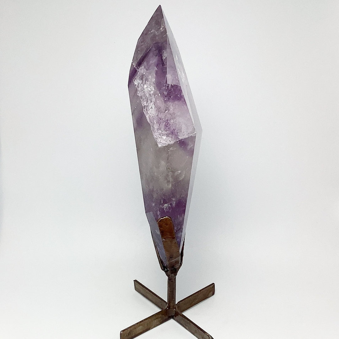 Polished Amethyst Scepter with Display Stand - Rocks and Gems Canada