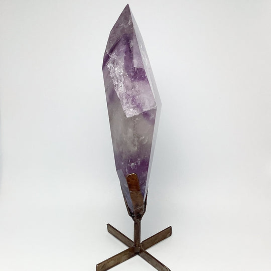Polished Amethyst Scepter with Display Stand - Rocks and Gems Canada