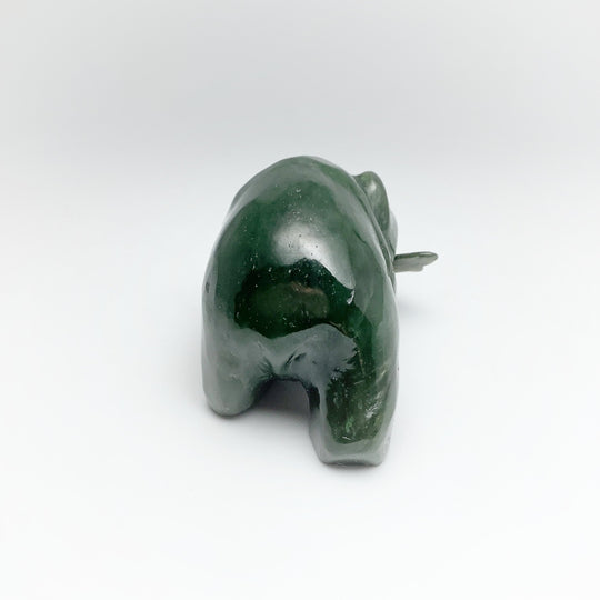 BC Jade Bear with Fish Carving - Rocks and Gems Canada