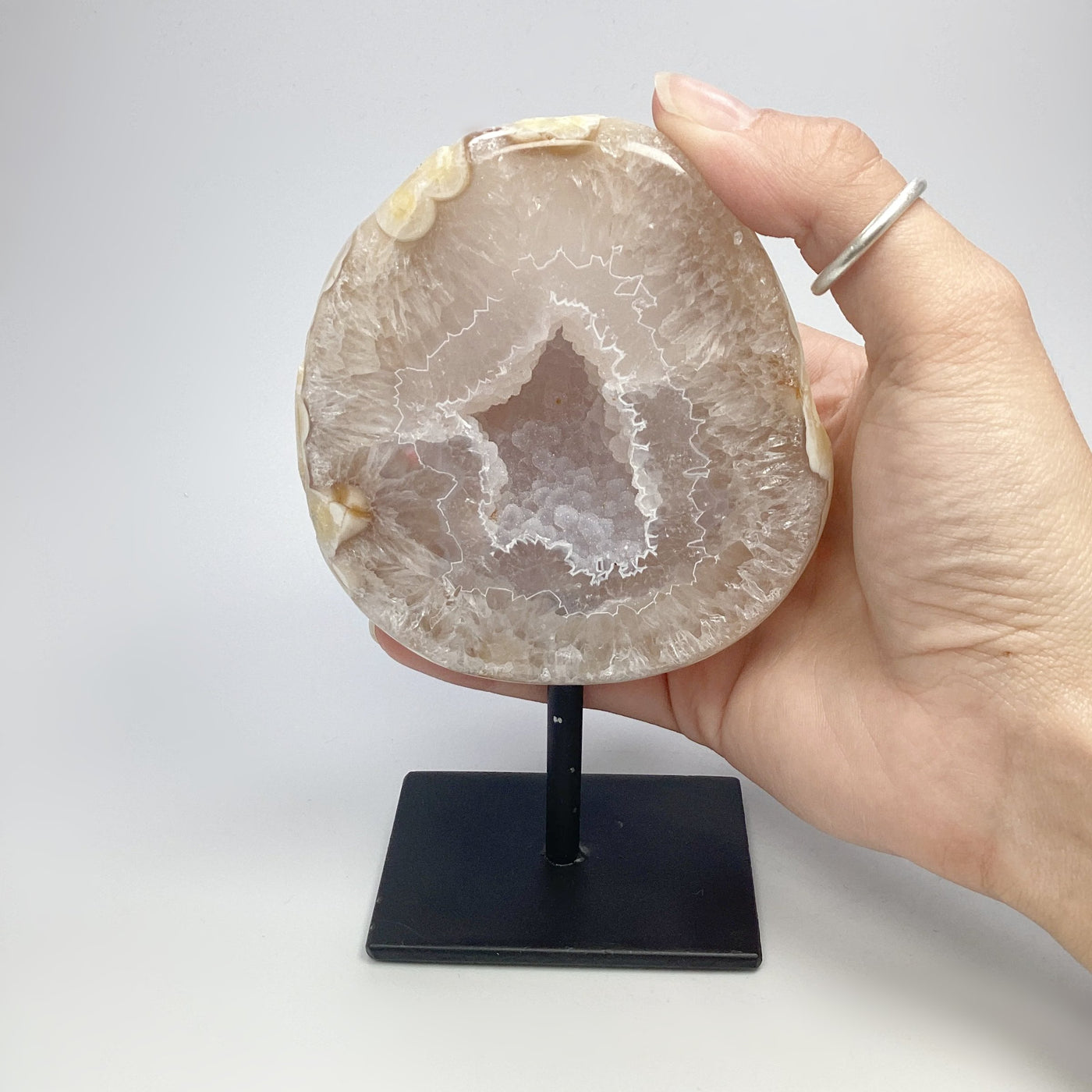 Natural Agate Geode on Stand