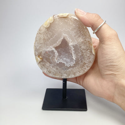 Natural Agate Geode on Stand