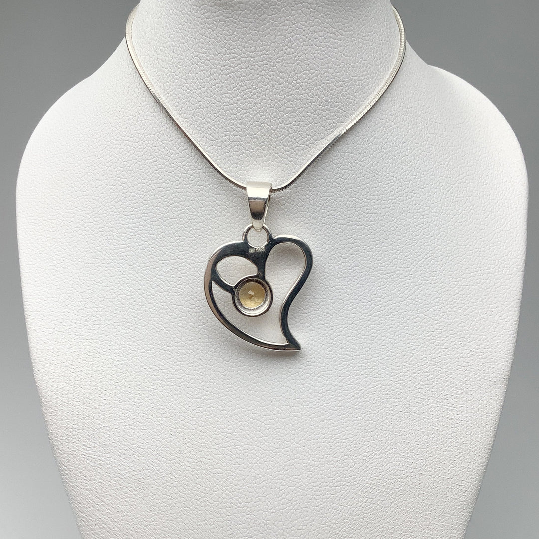 Citrine Heart Pendant - Rocks and Gems Canada