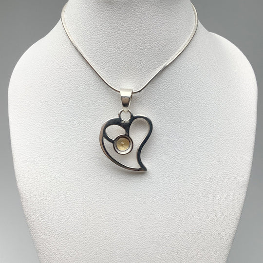 Citrine Heart Pendant - Rocks and Gems Canada