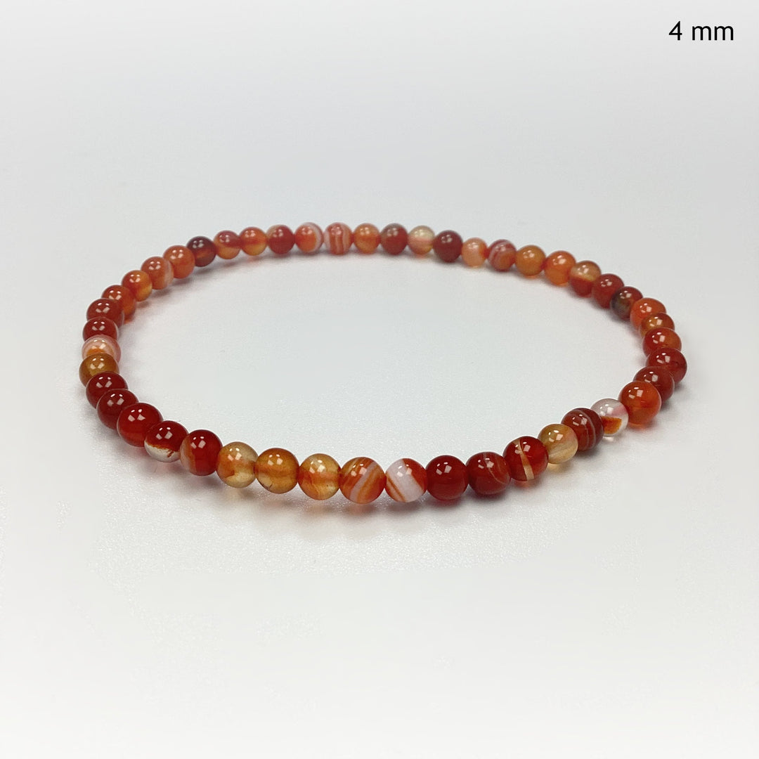 Banded Carnelian Agate Beaded Bracelet - Rocks and Gems Canada