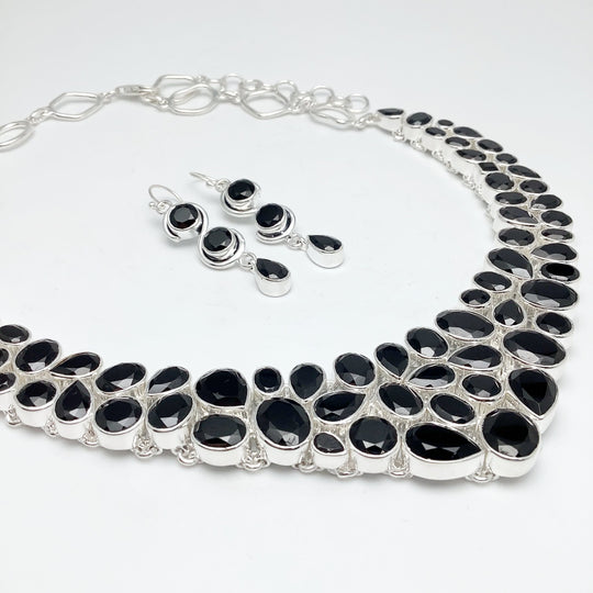 Black Onyx Earrings and Necklace Set - Rocks and Gems Canada