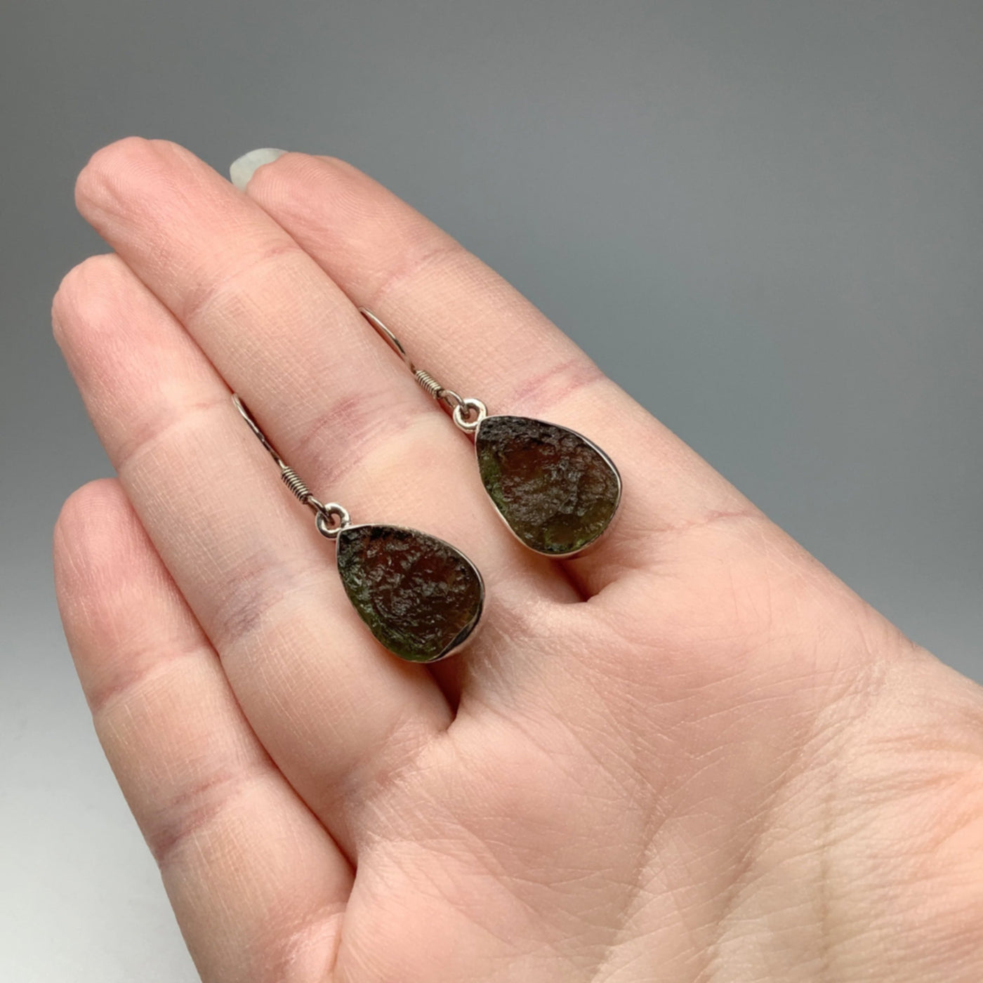 Moldavite Dangle Earrings
