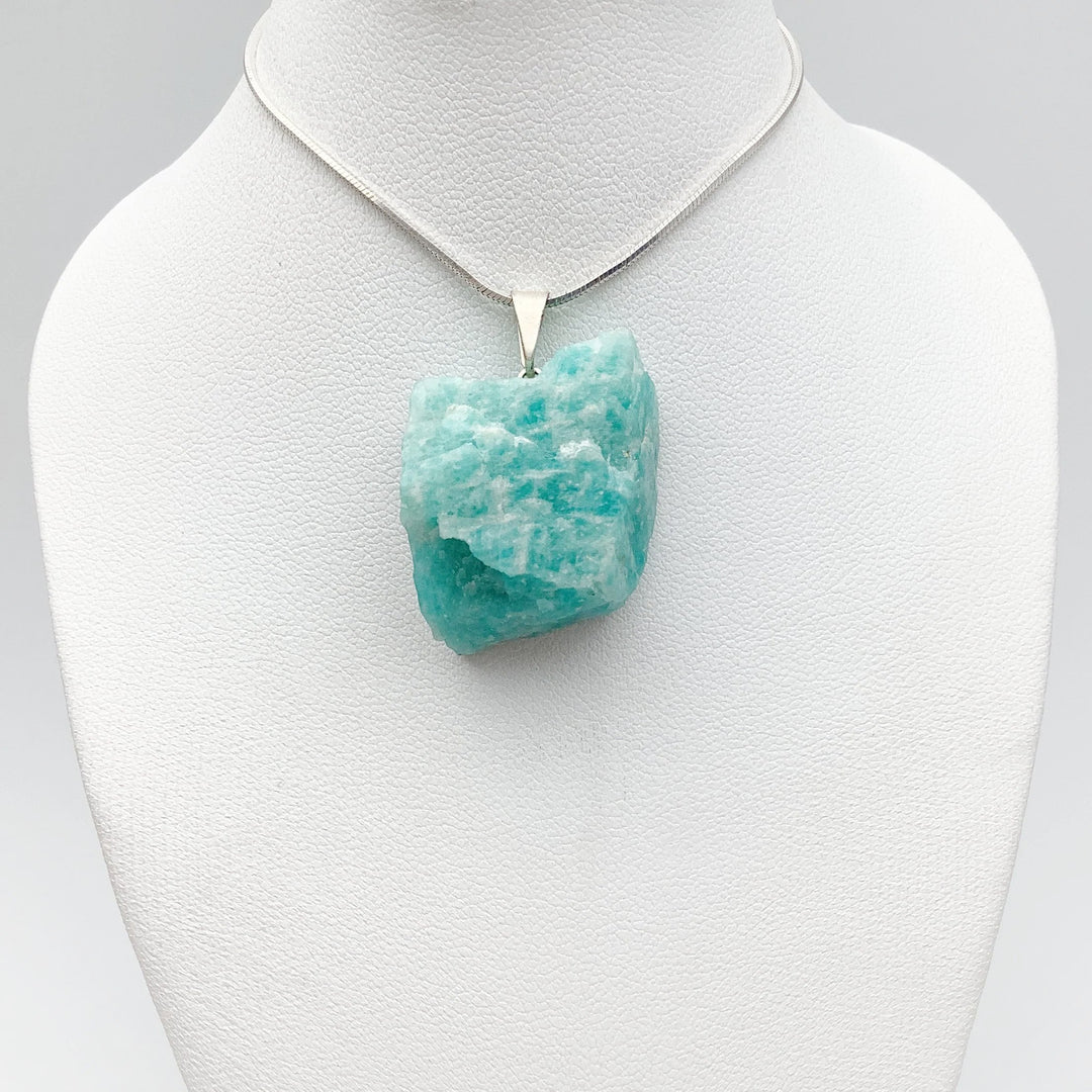 Amazonite Rough Chunk Pendant - Rocks and Gems Canada