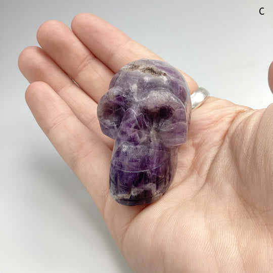 Carved Chevron Amethyst Skull - Rocks and Gems Canada