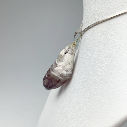 Shadow Chevron Amethyst Tumbled Pendant - Rocks and Gems Canada