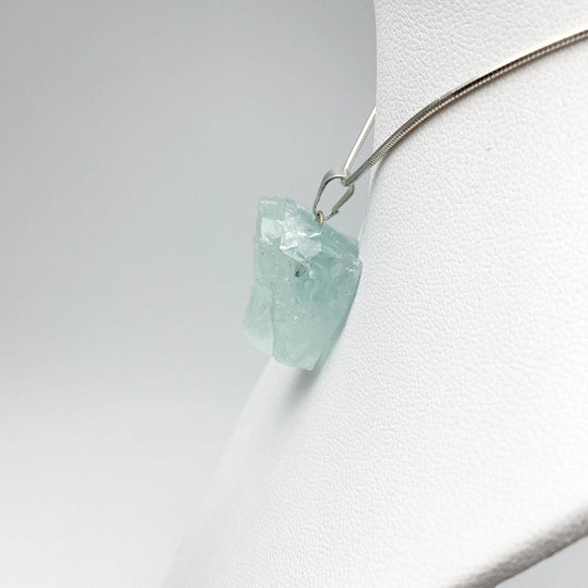 Aquamarine Rough Chunk Pendant - Rocks and Gems Canada