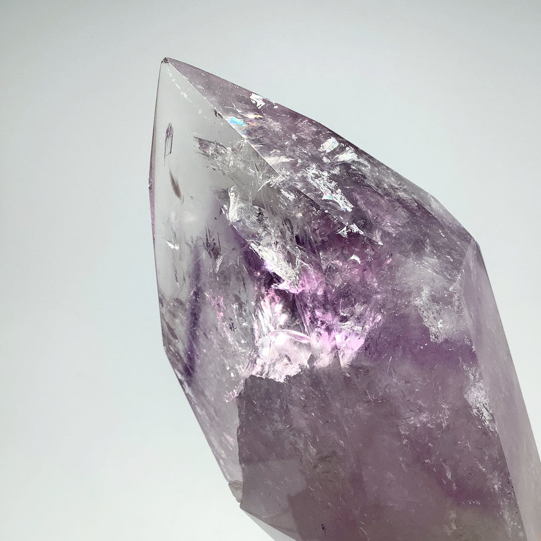 Polished Amethyst Scepter with Display Stand - Rocks and Gems Canada