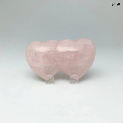 Rose Quartz Double Heart Carving