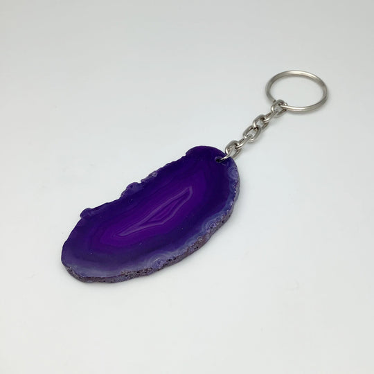 Agate Slice Keychain - Rocks and Gems Canada