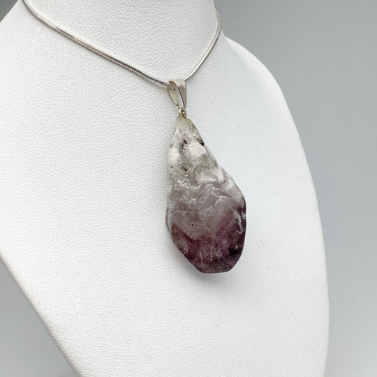 Shadow Chevron Amethyst Tumbled Pendant - Rocks and Gems Canada