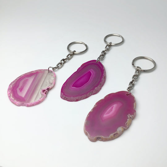 Agate Slice Keychain - Rocks and Gems Canada