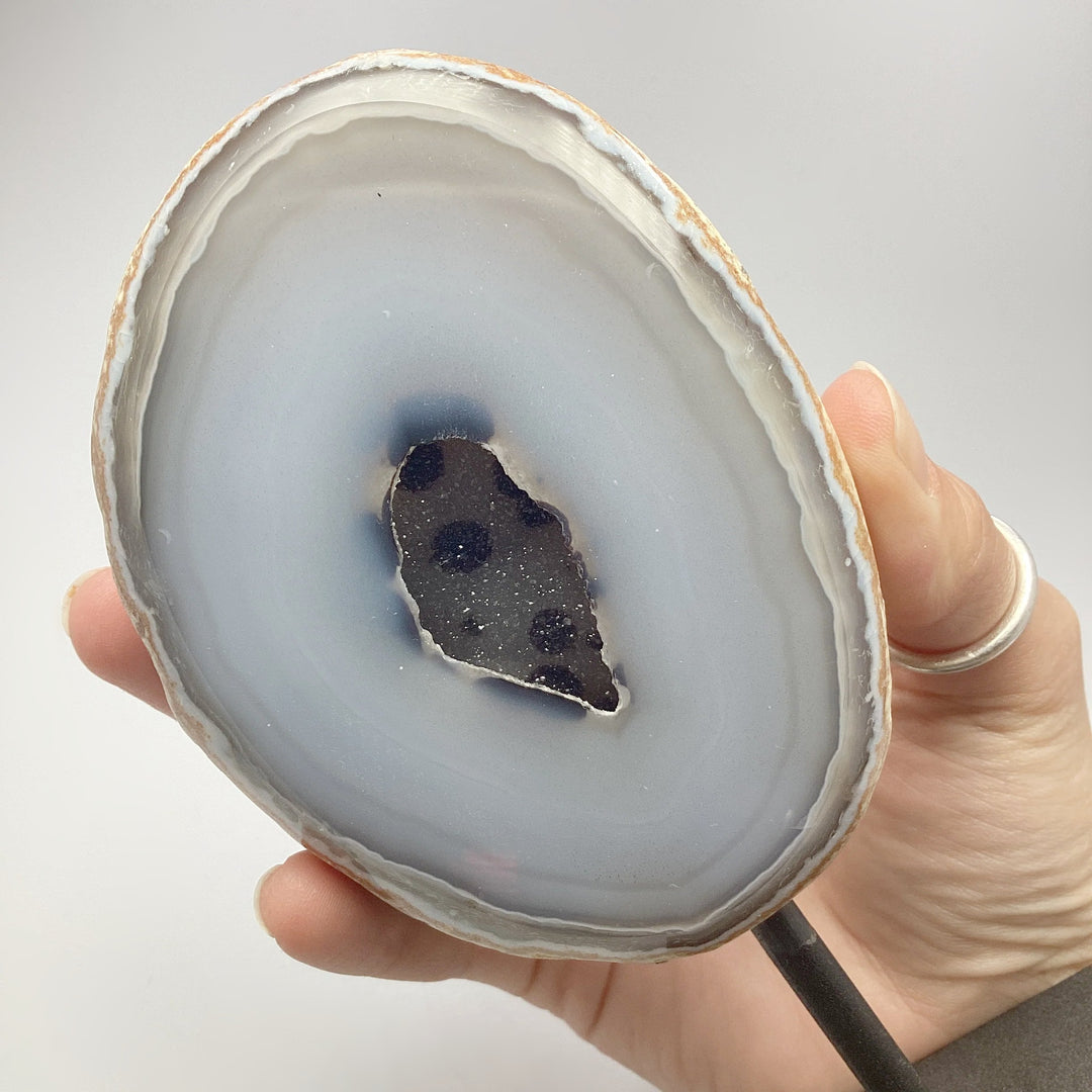 Natural Agate Geode on Stand - Rocks and Gems Canada