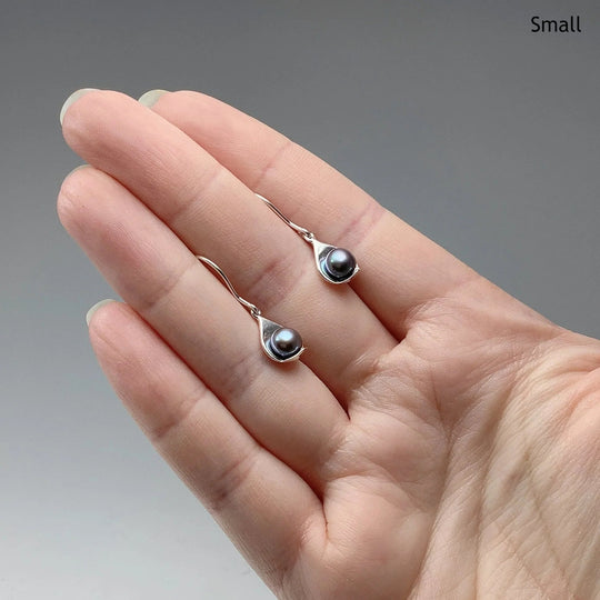 Tahitian Pearl Dangle Earrings - Rocks and Gems Canada
