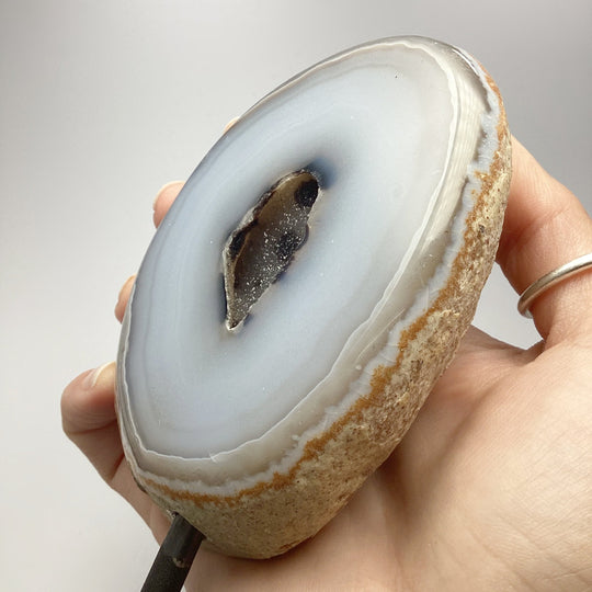 Natural Agate Geode on Stand - Rocks and Gems Canada