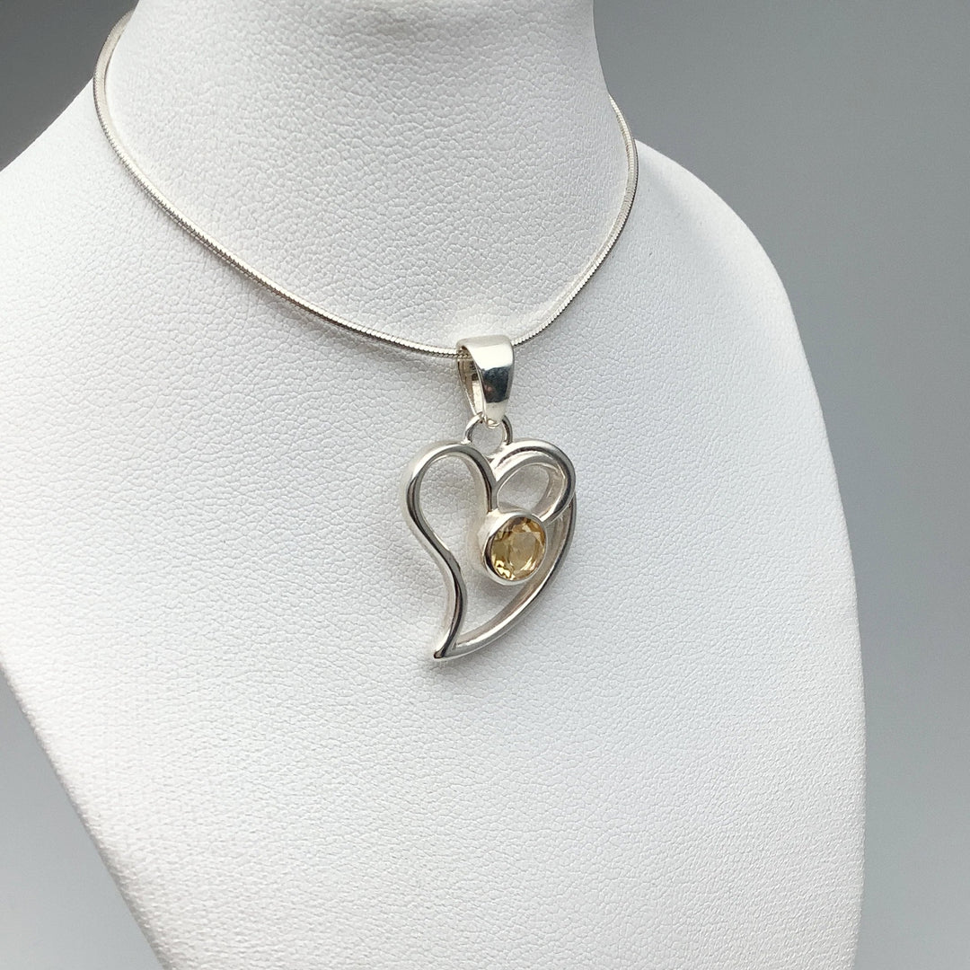 Citrine Heart Pendant - Rocks and Gems Canada