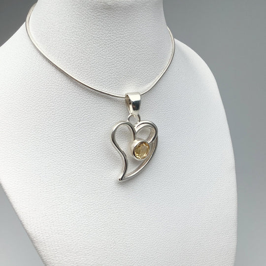 Citrine Heart Pendant - Rocks and Gems Canada