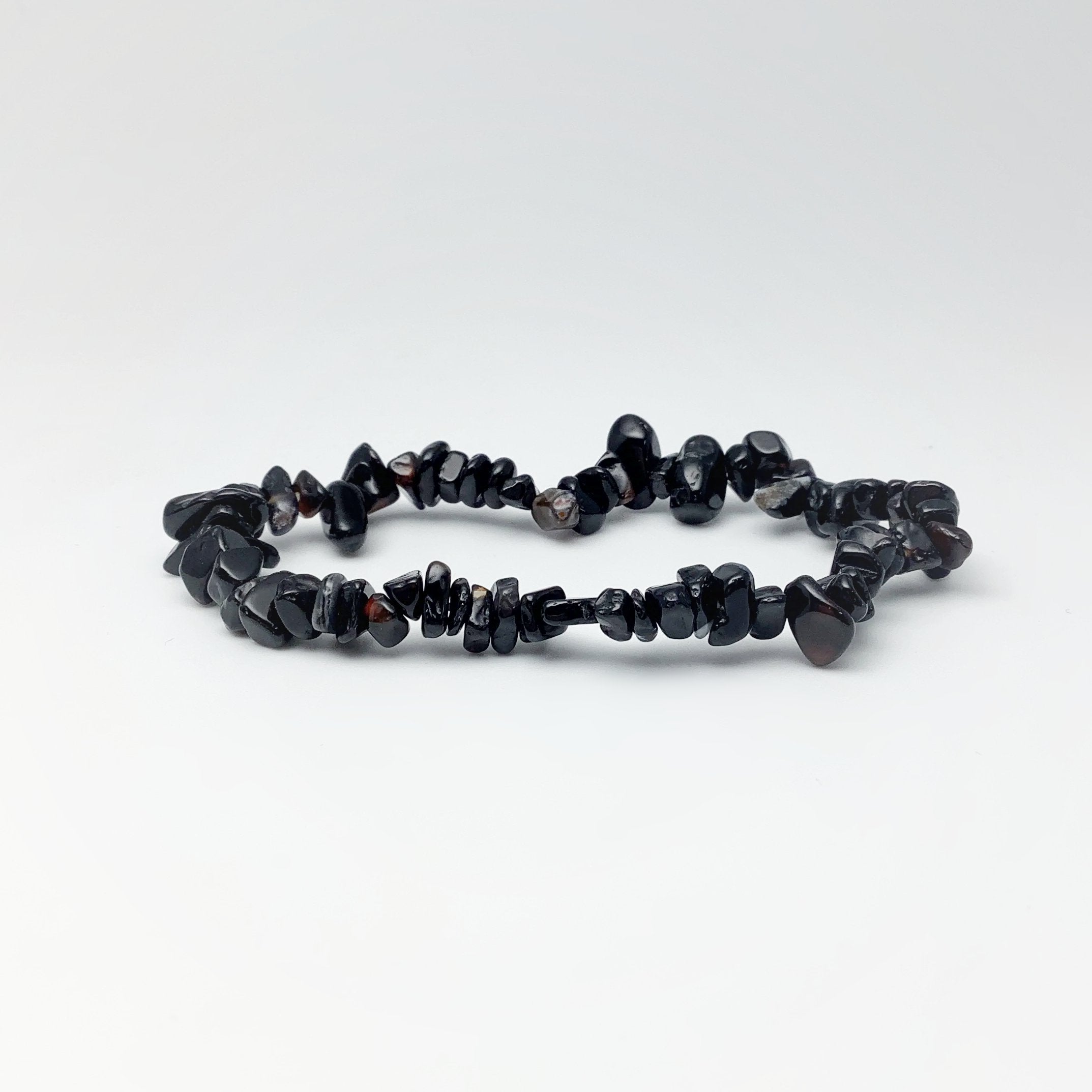 Black Agate Chip Beaded Bracelet - Rocks and Gems Canada