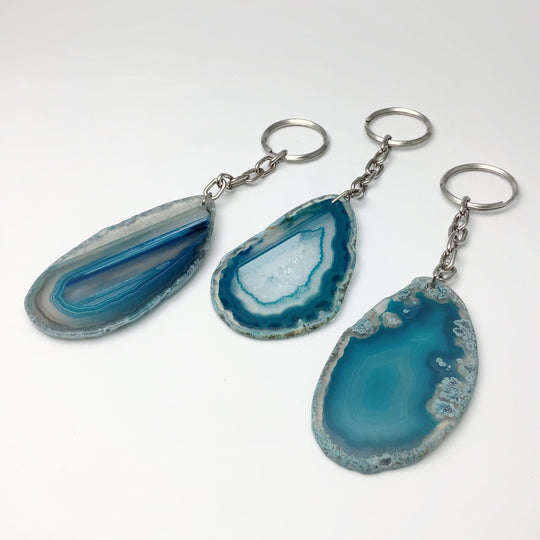 Agate Slice Keychain - Rocks and Gems Canada