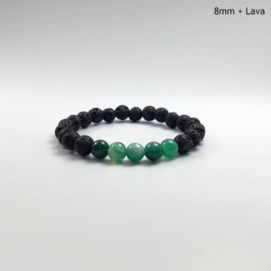 Banded Green Agate Beaded Bracelet - Rocks and Gems Canada