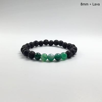 Banded Green Agate Beaded Bracelet