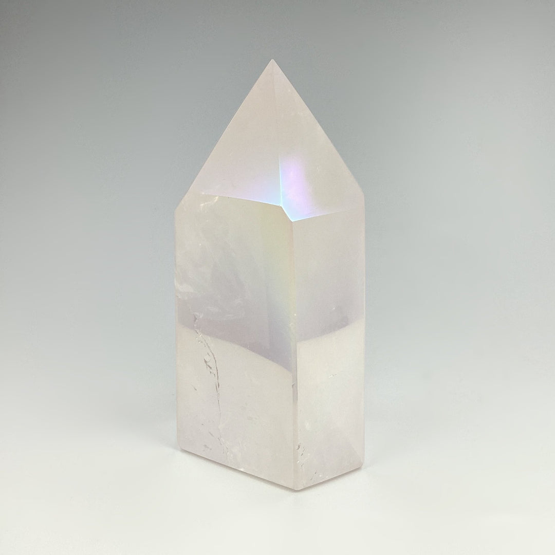 Polished Opalescent Rose Quartz Point - Rocks and Gems Canada